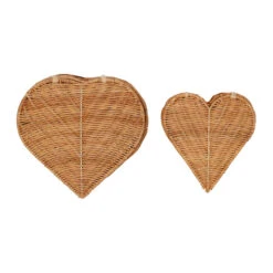 Lot De 2 Corbeilles Coeur Avec Couvercle En Rotin Naturel - Fantine -Magasin Général Pour La Maison lot de 2 corbeilles coeur avec couvercle en rotin naturel fantine 201 201806 DET02 WEB