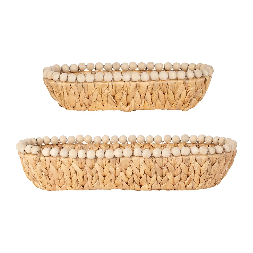 Lot De 2 Corbeilles En Jacynthe D'eau Et Fer Naturel - Eté A La Mer 1 Lot De 2 Corbeilles En Jacynthe D'eau Et Fer Naturel - Eté A La Mer