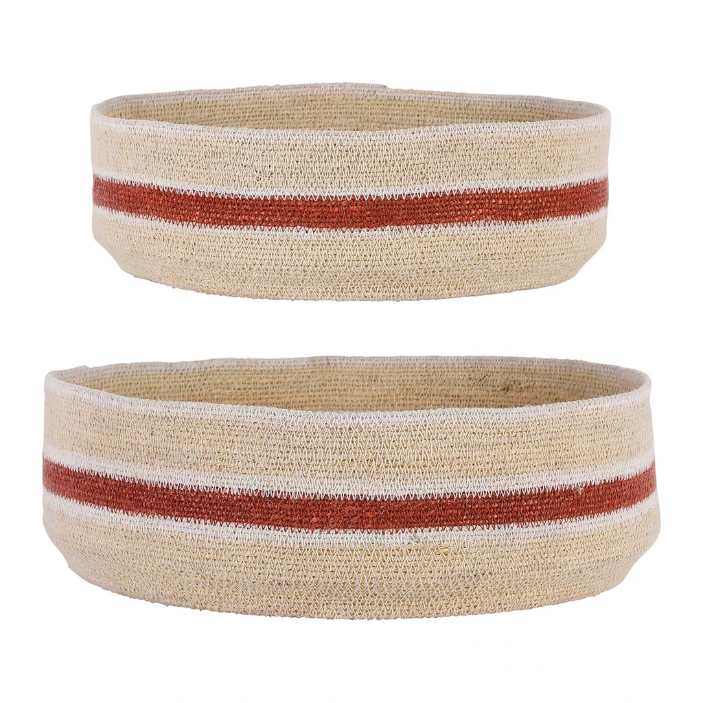 Lot De 2 Corbeilles En Jonc De Mer Brique - Sumatra 1 Lot De 2 Corbeilles En Jonc De Mer Brique - Sumatra