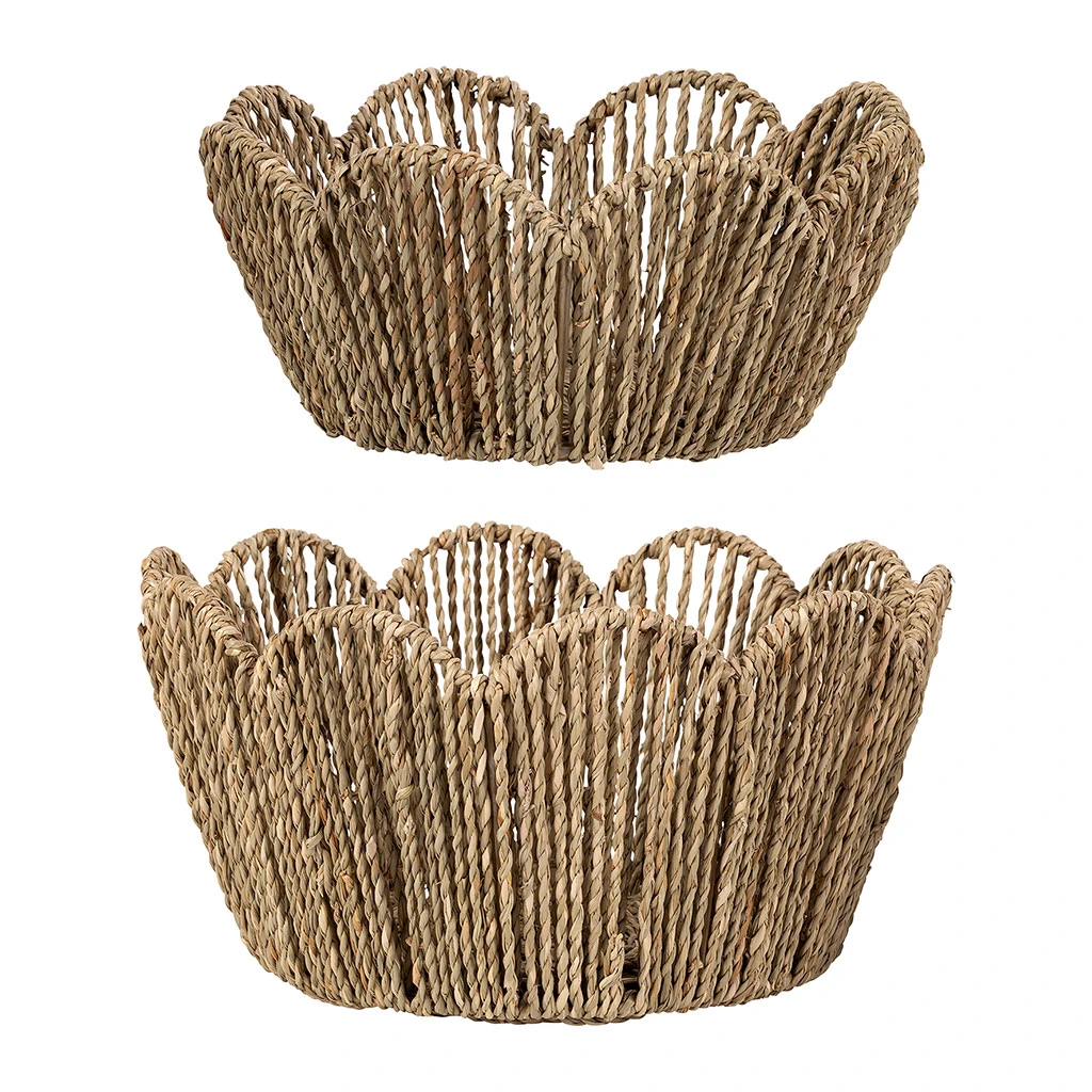 Lot De 2 Corbeilles En Jonc De Mer Naturel - Chaumière 1 Lot De 2 Corbeilles En Jonc De Mer Naturel - Chaumière