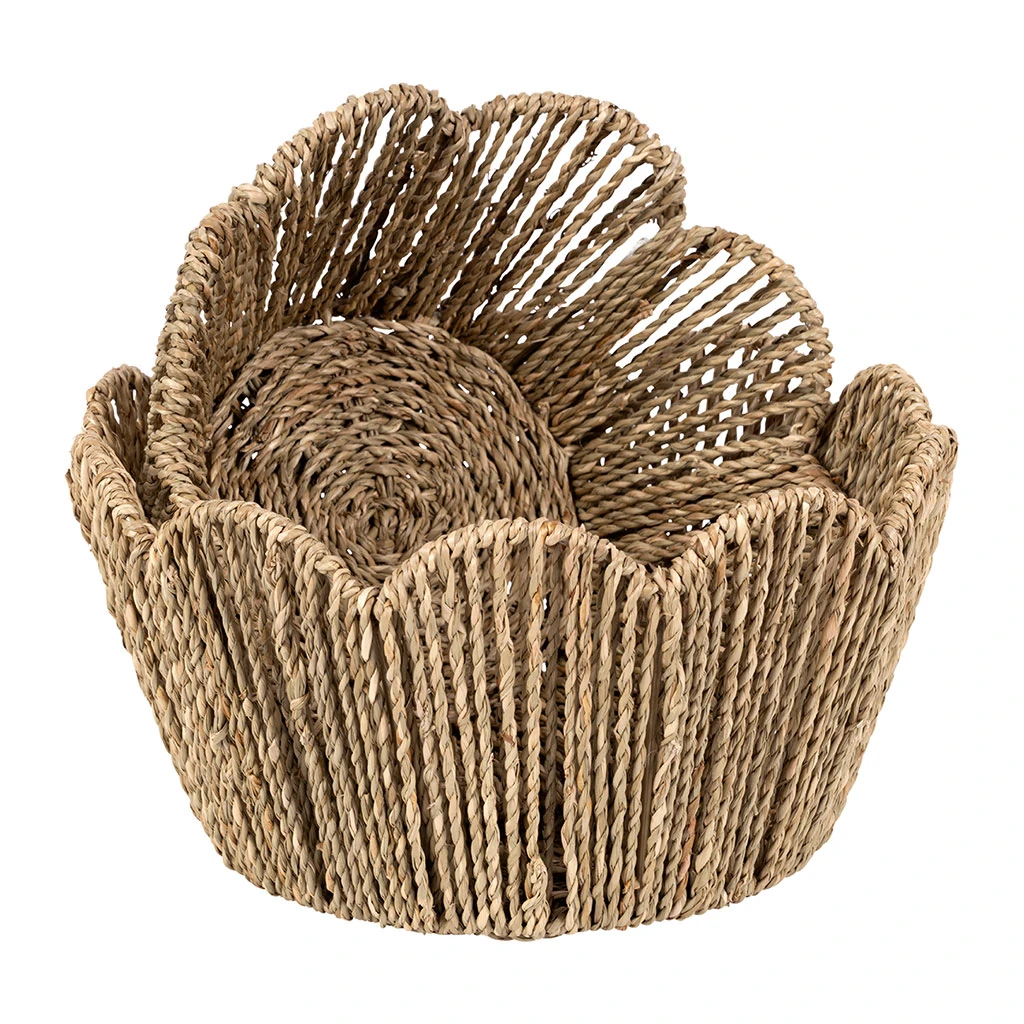 Lot De 2 Corbeilles En Jonc De Mer Naturel - Chaumière 3 Lot De 2 Corbeilles En Jonc De Mer Naturel - Chaumière – Image 3