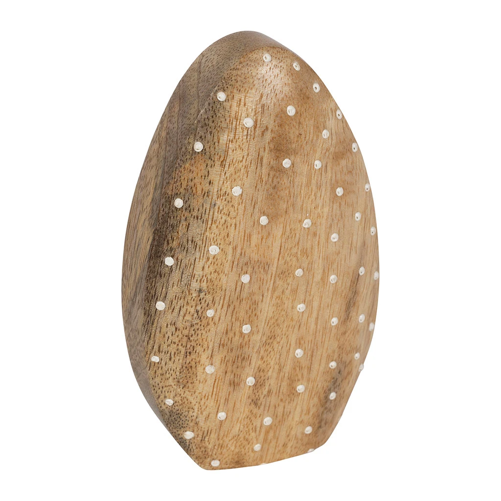 Lot De 2 Oeufs En Manguier Naturel Et Blanc - Floréal 2 Lot De 2 Oeufs En Manguier Naturel Et Blanc - Floréal – Image 2