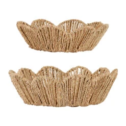 Lot De 2 Corbeilles En Jonc De Mer Et Fer Naturel - Chaumiere