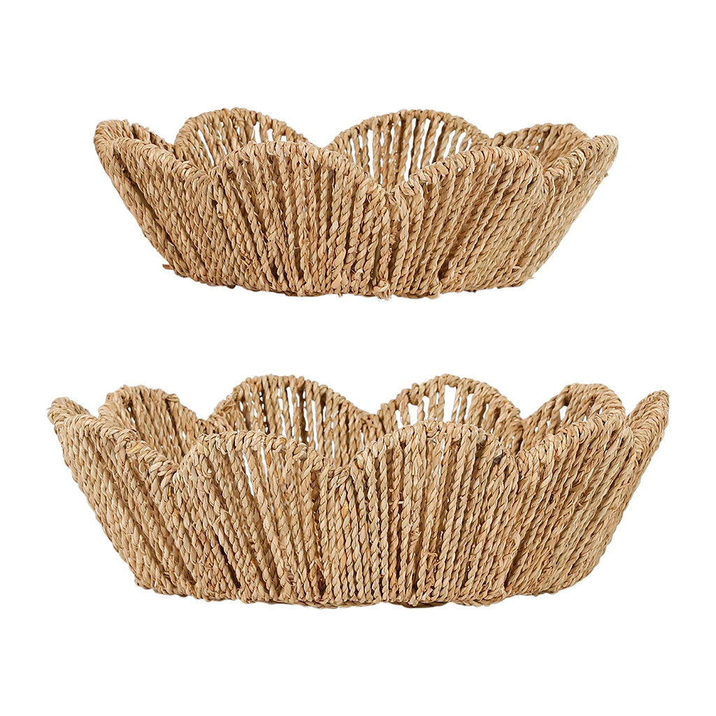 Lot De 2 Corbeilles En Jonc De Mer Et Fer Naturel - Chaumiere 1 Lot De 2 Corbeilles En Jonc De Mer Et Fer Naturel - Chaumiere