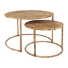 Table Basse Gigogne Ronde (lot De 2) En Rotin Naturel Et Fer - Pasil