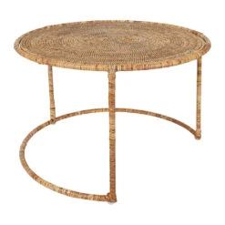 Table Basse Gigogne Ronde (lot De 2) En Rotin Naturel Et Fer - Pasil 8 Table Basse Gigogne Ronde (lot De 2) En Rotin Naturel Et Fer - Pasil -Magasin Général Pour La Maison lot de 2 table gigogne fer et rotin naturel 70x70cm pasil 39601 39601 DET02 WEB