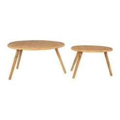 Table Basse Gigogne (lot De 2) En Rotin Naturel - Tamba
