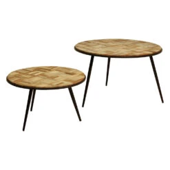 Table Basse Gigogne Ronde (lot De 2) En Teck - Wally 5 Table Basse Gigogne Ronde (lot De 2) En Teck - Wally -Magasin Général Pour La Maison lot de 2 tables basses gigognes naturel wally 662266 662266 FRN03 WEB