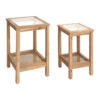 Lot De 2 Tables D'appoint En Sapin Et Verre Naturel - Firmin