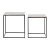 Table Basse Gigogne Carrée (lot De 2) En Aluminium Et Fer Argenté - Felia