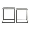 Table Basse Gigogne Carrée (lot De 2) En Aluminium Et Fer Noir - Felia