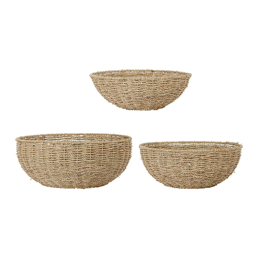 Lot De 3 Corbeilles En Jonc De Mer Naturel - Borneo 1 Lot De 3 Corbeilles En Jonc De Mer Naturel - Borneo