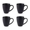 Lot De 4 Mugs En Porcelaine Noir Mat