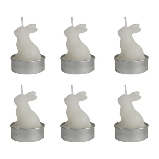 Lot De 6 Bougies Lapin Blanc 2h - Floreal -Magasin Général Pour La Maison lot de 6 bougies lapin blanc 2h floreal 40690 40690 DEB WEB