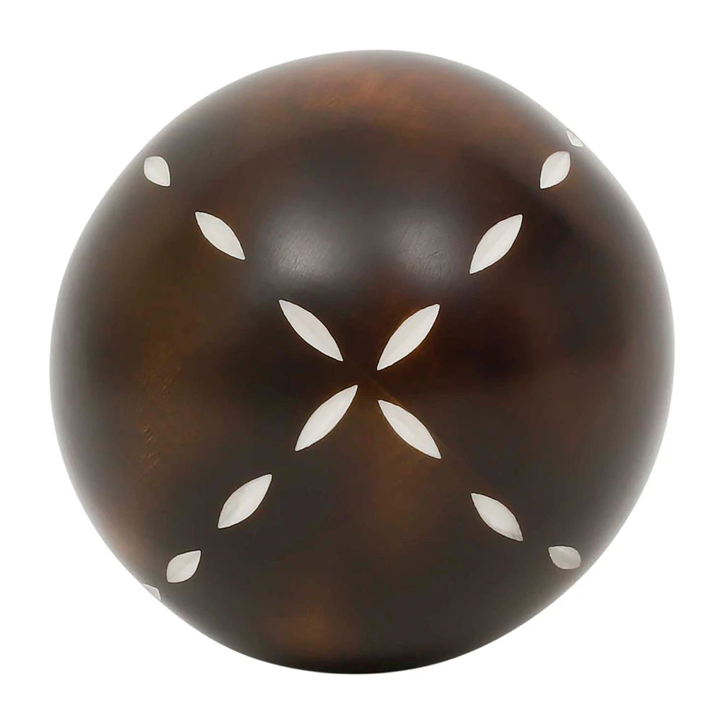 Lot De 6 Boules Décoratives En Résine Brun Et Blanc D10cm - Komati 7 Lot De 6 Boules Décoratives En Résine Brun Et Blanc D10cm - Komati – Image 7