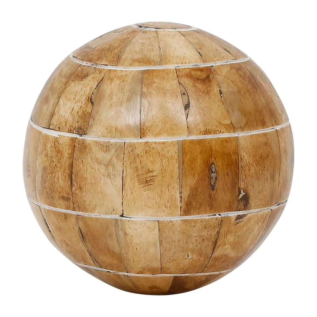 Lot De 6 Boules Décoratives En Résine Brun Et Ivoire D10cm - Karumba 2 Lot De 6 Boules Décoratives En Résine Brun Et Ivoire D10cm - Karumba – Image 2