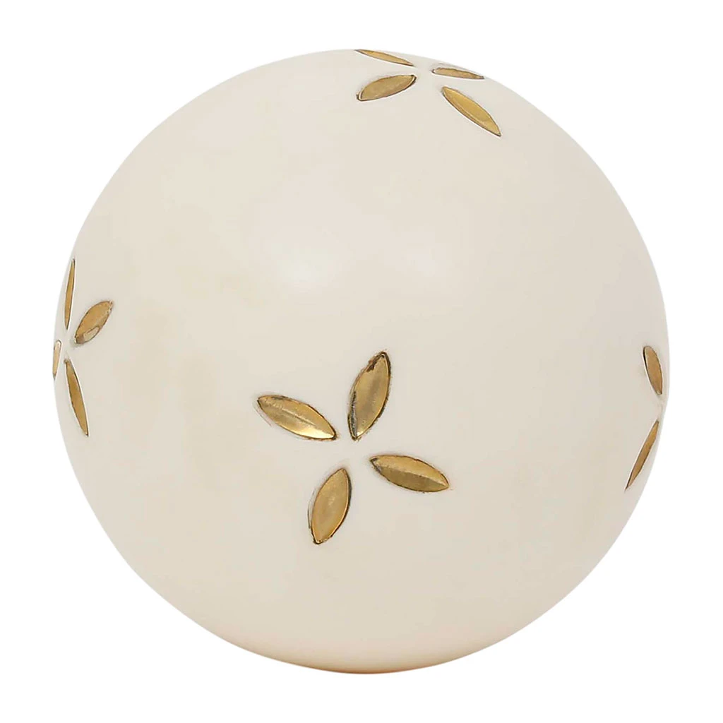 Lot De 6 Boules Décoratives En Résine Brun Et Ivoire D10cm - Karumba 5 Lot De 6 Boules Décoratives En Résine Brun Et Ivoire D10cm - Karumba – Image 5