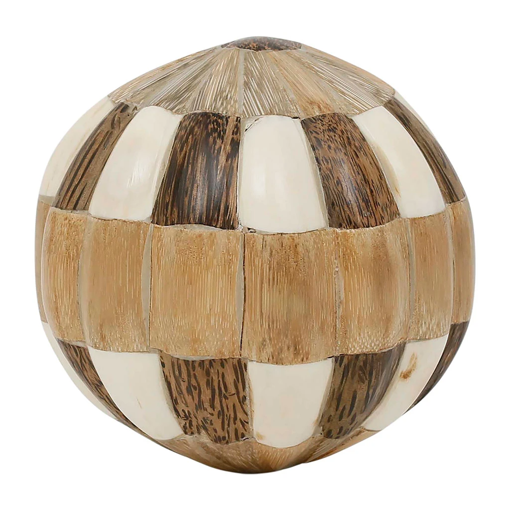Lot De 6 Boules Décoratives En Résine Brun Et Ivoire D10cm - Karumba 6 Lot De 6 Boules Décoratives En Résine Brun Et Ivoire D10cm - Karumba – Image 6