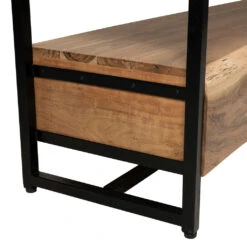 Meuble Tv 3 Portes En Acacia Et Pieds En Fer Noir - Brooklyn -Magasin Général Pour La Maison meuble tv 3 portes en acacia et pieds en fer noir brooklyn 320021 320021 DET04 WEB