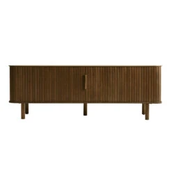 Unique Meuble Tv En Placage Chêne Foncé L160cm - Cavo