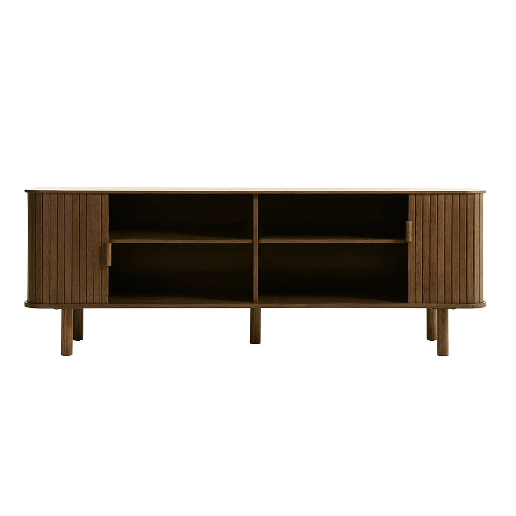 Unique Meuble Tv En Placage Chêne Foncé L160cm - Cavo 5 Unique Meuble Tv En Placage Chêne Foncé L160cm - Cavo – Image 5