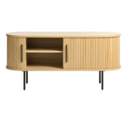 Unique Meuble TV En Placage Chêne Naturel L120cm - Nola -Magasin Général Pour La Maison meuble tv en placage chene naturel l120cm nola 648108 648108 FRN03 WEB 2
