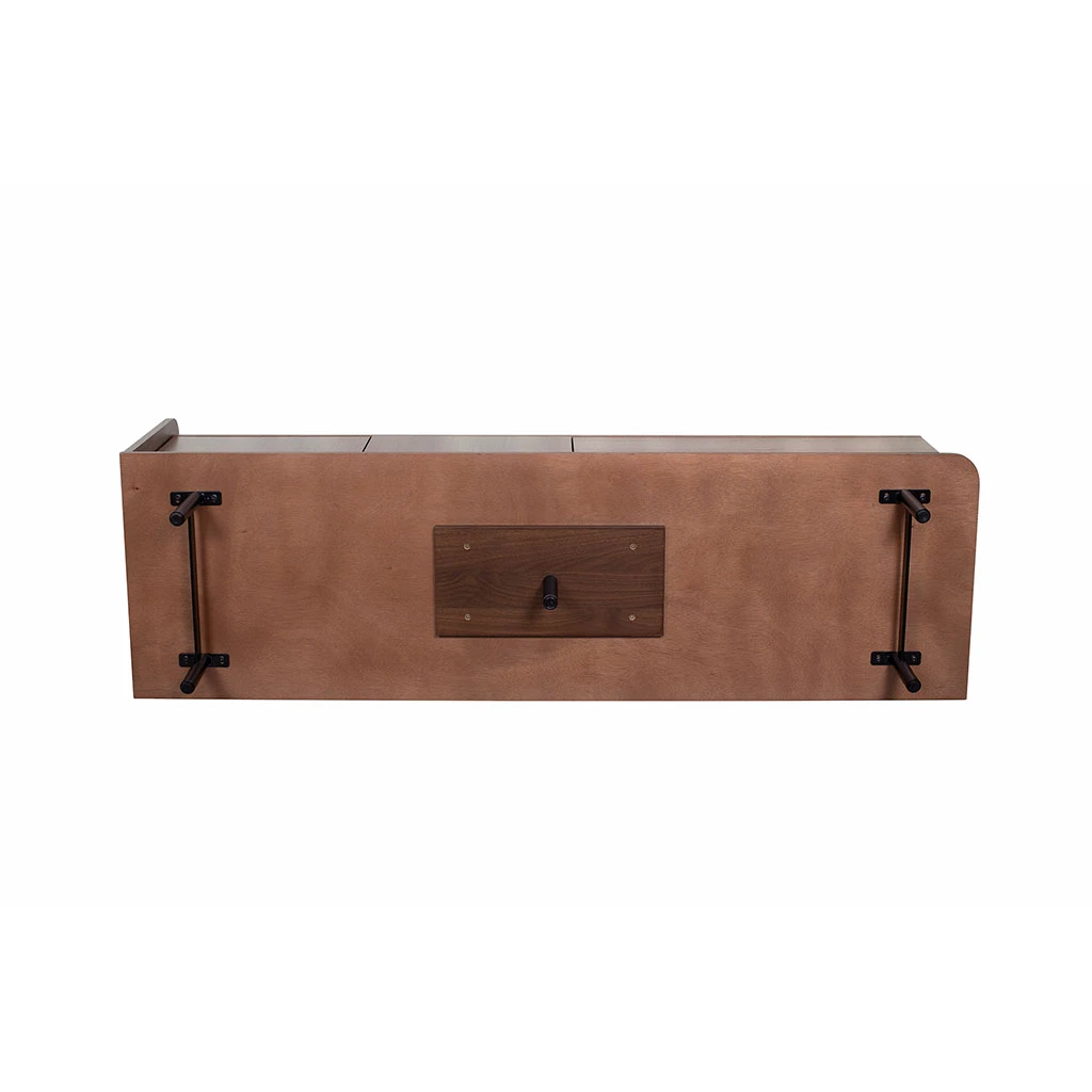 Meuble TV En Placage Noyer Marron 150x55cm - Gino 6 Meuble TV En Placage Noyer Marron 150x55cm - Gino – Image 6
