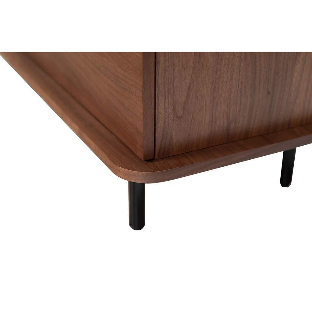 Meuble TV En Placage Noyer Marron 150x55cm - Gino 7 Meuble TV En Placage Noyer Marron 150x55cm - Gino – Image 7