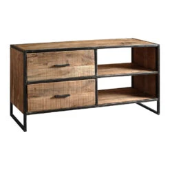 Meuble TV Industriel En Acacia Et Fer L120cm - Factory