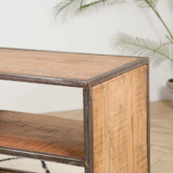 Meuble TV Industriel En Acacia Et Fer L120cm - Factory -Magasin Général Pour La Maison meuble tv industriel en acacia et fer l120cm factory 36487 36487 SITU04 WEB 1