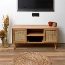 Meuble TV Naturel En Bois Et Cannage L115cm - Baia 11 Meuble TV Naturel En Bois Et Cannage L115cm - Baia -Magasin Général Pour La Maison meuble tv naturel en bois et cannage l115cm baia 626813 626813 FRN06 WEB 2