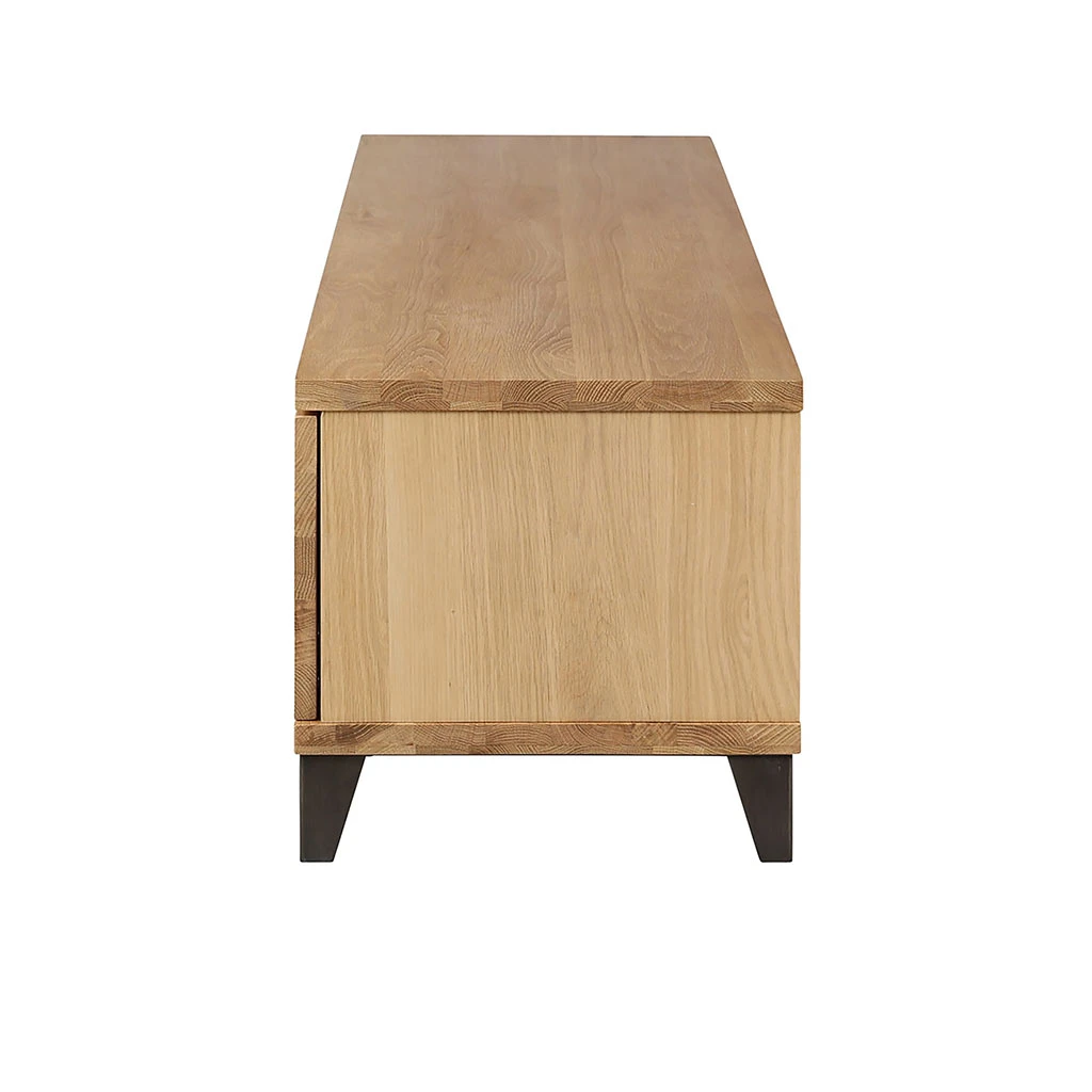 Meuble TV Naturel En Chêne 2 Portes L150cm - Manny 3 Meuble TV Naturel En Chêne 2 Portes L150cm - Manny – Image 3