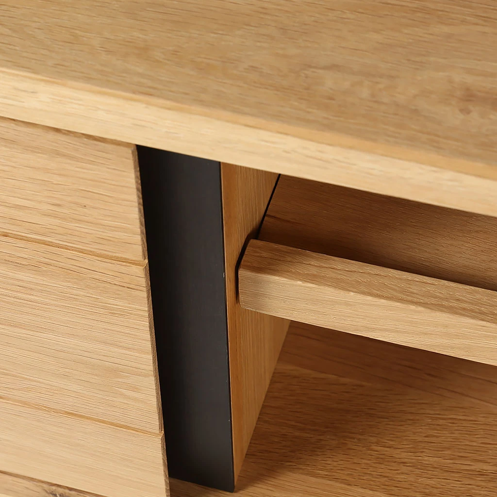 Meuble TV Naturel En Chêne 2 Portes L150cm - Manny 7 Meuble TV Naturel En Chêne 2 Portes L150cm - Manny – Image 7