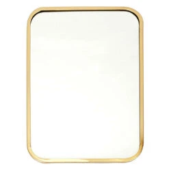 Miroir Carre Contour Dore 34x25cm