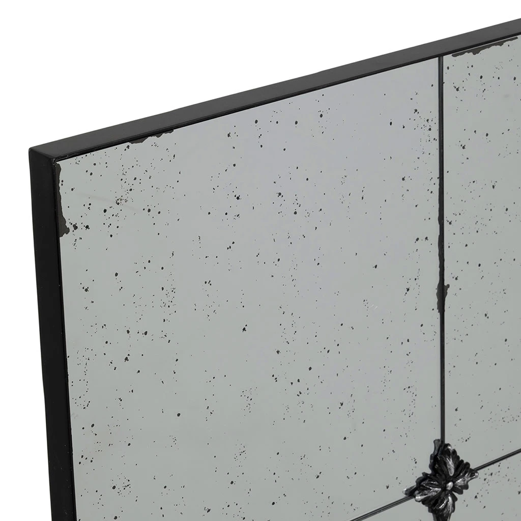 Miroir Carré En Fer Noir 91x91cm - Antique 2 Miroir Carré En Fer Noir 91x91cm - Antique – Image 2