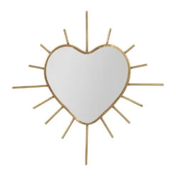 Miroir Cœur En Laiton 20x20cm - Jolinio