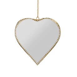Miroir Cœur En Laiton Et Miroir 15x16cm - Cœur