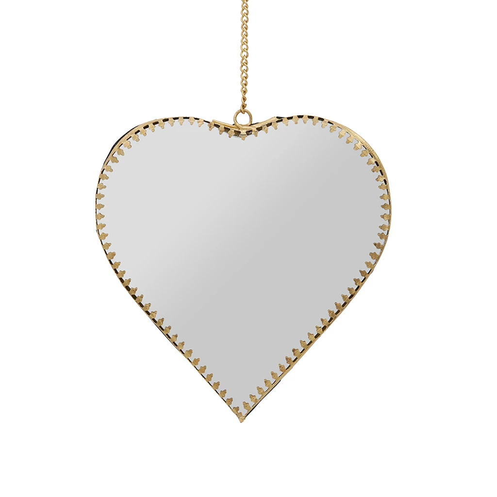 Miroir Cœur En Laiton Et Miroir 15x16cm - Cœur 1 Miroir Cœur En Laiton Et Miroir 15x16cm - Cœur