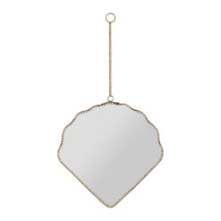 Miroir Coquillage En Laiton Doré 23x23cm - Ornalise