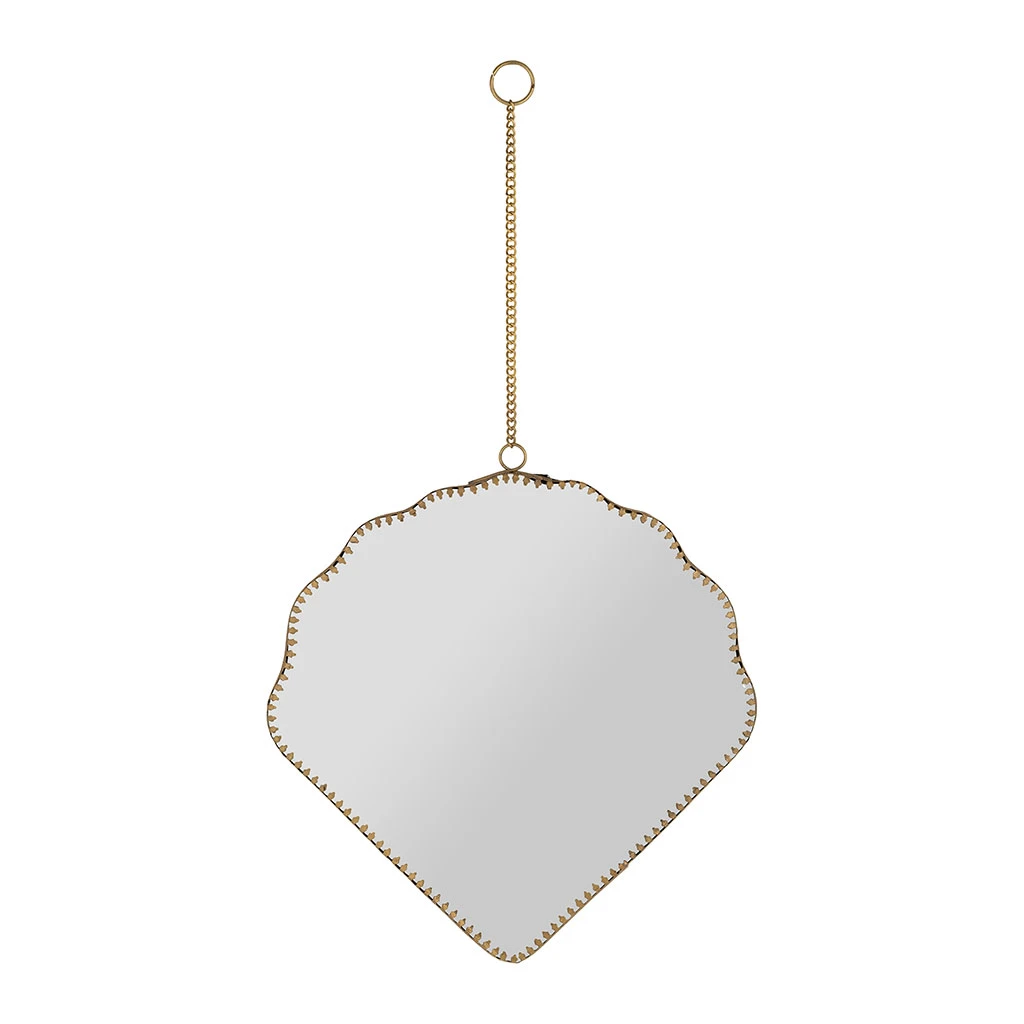 Miroir Coquillage En Laiton Doré 23x23cm - Ornalise 1 Miroir Coquillage En Laiton Doré 23x23cm - Ornalise
