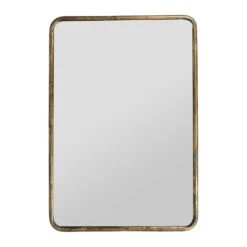 Miroir Doré Patiné En Fer - Aziru