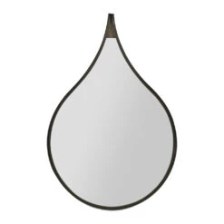Miroir Goutte En Fer Noir 42.5xh64cm - Kerian