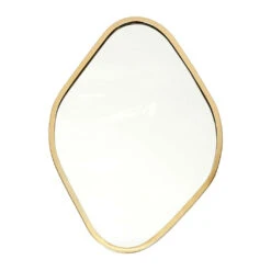 Miroir Losange Contour Dore 34x25cm