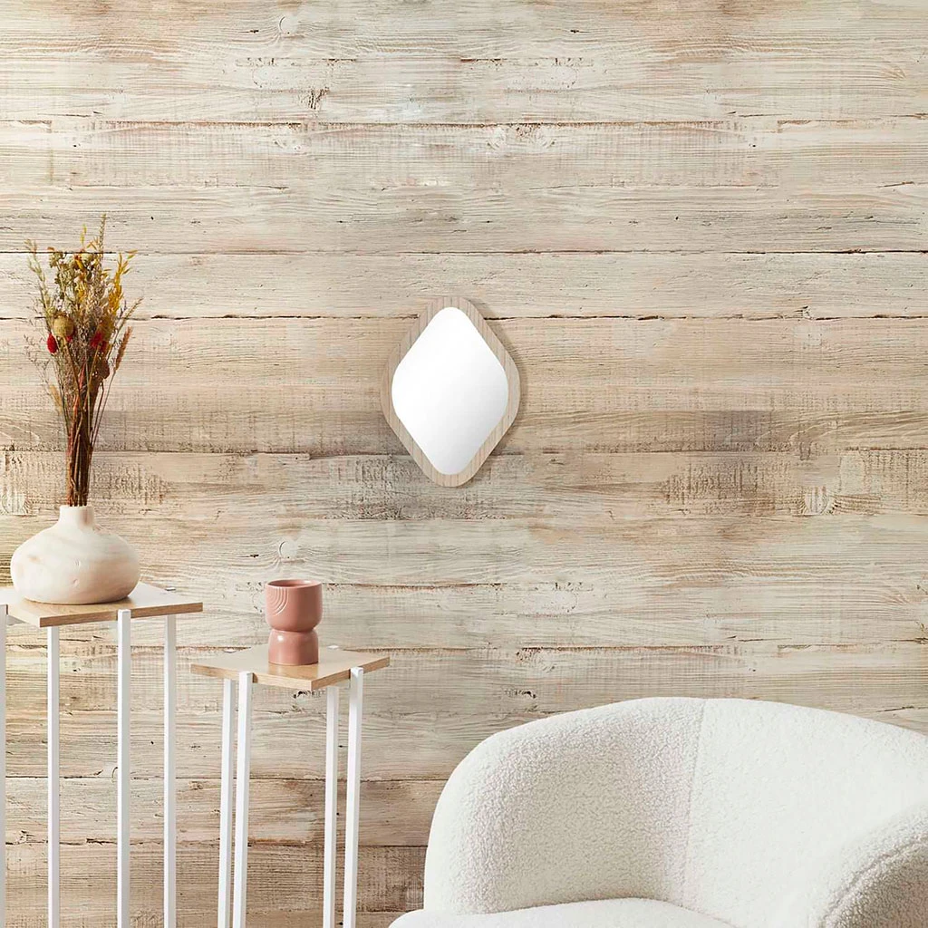 Miroir Losange En Bois Clair 25x34cm - Elio 2 Miroir Losange En Bois Clair 25x34cm - Elio – Image 2