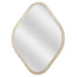Miroir Losange En Bois Clair 44x60cm - Elio