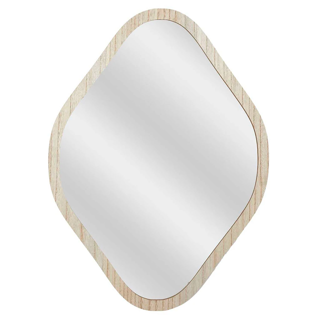 Miroir Losange En Bois Clair 44x60cm - Elio 1 Miroir Losange En Bois Clair 44x60cm - Elio