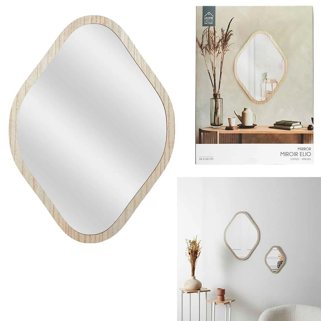 Miroir Losange En Bois Clair 44x60cm - Elio 3 Miroir Losange En Bois Clair 44x60cm - Elio – Image 3