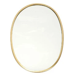 Miroir Ovale Contour Dore 34x25cm