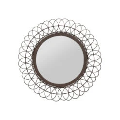 Miroir Rond En Fer Noir D31cm - Lore