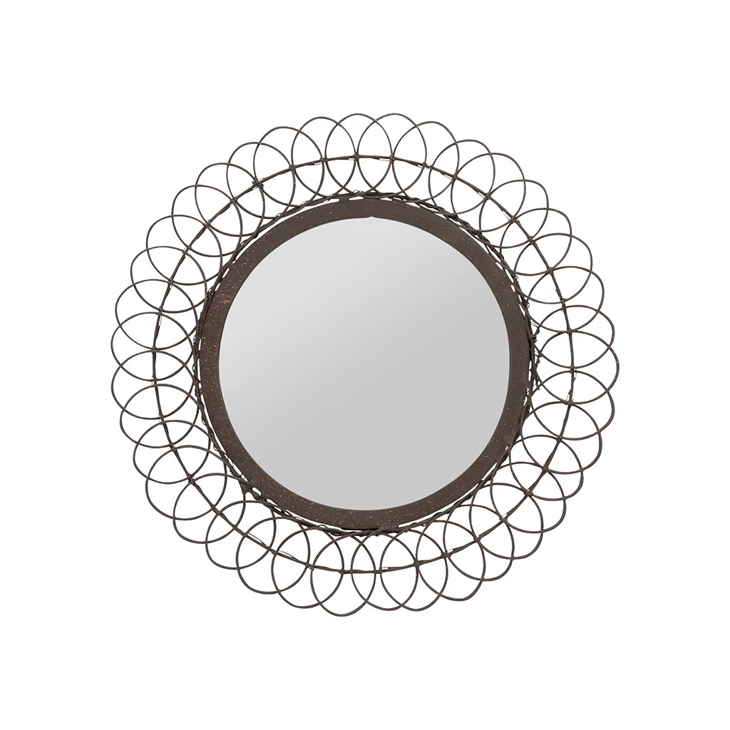 Miroir Rond En Fer Noir D31cm - Lore 1 Miroir Rond En Fer Noir D31cm - Lore